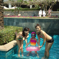 Load image into Gallery viewer, Girls Color-blocking Rainbow Beach Rompers Swimwears Wholesale 22060201
