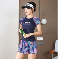 Load image into Gallery viewer, 2 Pieces Set Women Beach Flower Print T-Shirts And Shorts Swimwears Wholesale 22060234
