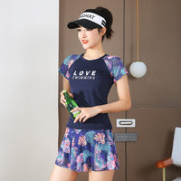 Load image into Gallery viewer, 2 Pieces Set Women Beach Flower Print T-Shirts And Shorts Swimwears Wholesale 22060234
