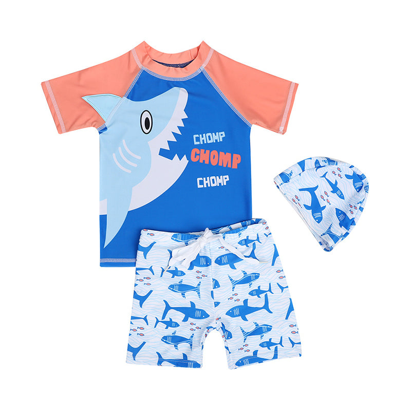 3 Pieces Set Baby Kid Boys Letters Animals Print Tops And Shorts And Hats Wholesale 220606104