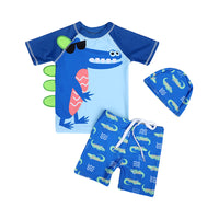 Load image into Gallery viewer, 3 Pieces Set Baby Kid Boys Letters Animals Print Tops And Shorts And Hats Wholesale 220606104
