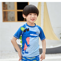 Load image into Gallery viewer, 3 Pieces Set Baby Kid Boys Letters Animals Print Tops And Shorts And Hats Wholesale 220606104
