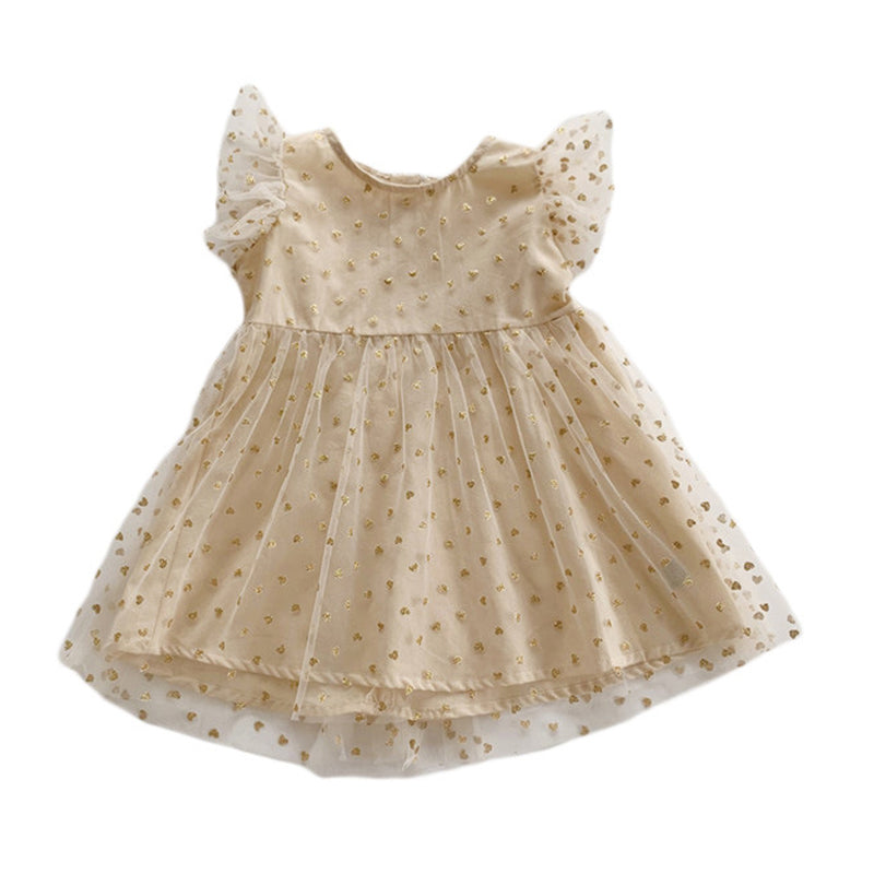Baby Kid Girls Love heart Star Print Dresses Wholesale 220606111