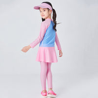 Load image into Gallery viewer, 3 Pieces Set Baby Kid Big Kid Girls Beach Striped Letters Tops And Solid Color Pants And Hats Wholesale 220606112
