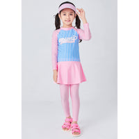 Load image into Gallery viewer, 3 Pieces Set Baby Kid Big Kid Girls Beach Striped Letters Tops And Solid Color Pants And Hats Wholesale 220606112
