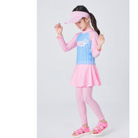 Load image into Gallery viewer, 3 Pieces Set Baby Kid Big Kid Girls Beach Striped Letters Tops And Solid Color Pants And Hats Wholesale 220606112
