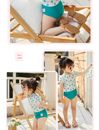 Load image into Gallery viewer, 3 Pieces Set Baby Kid Girls Flower Print Tops Solid Color Shorts And Hats Wholesale 220606137
