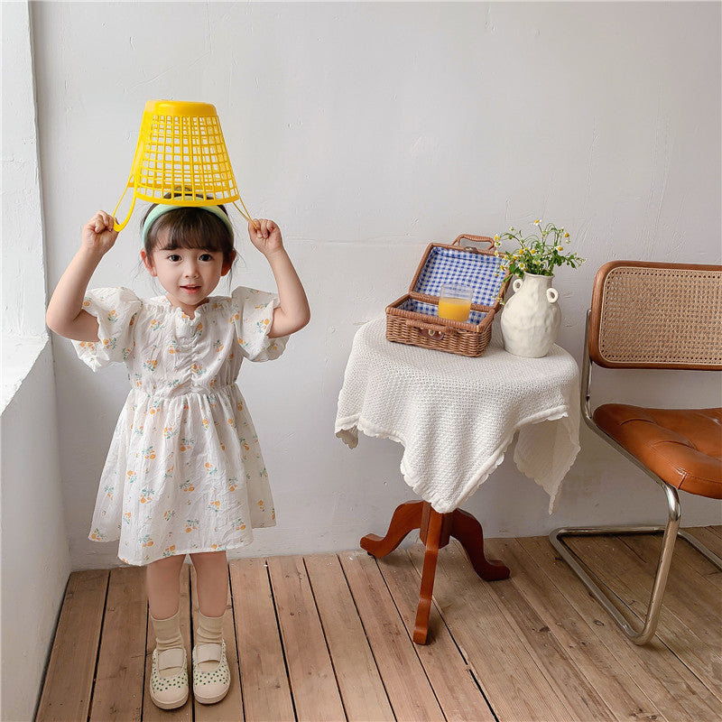Baby Kid Girls Flower Print Dresses Wholesale 220606140