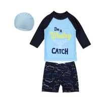 Load image into Gallery viewer, 3 Pieces Set Baby Kid Boys Beach Letters Print T-Shirts Cartoon Shorts And Solid Color Hats Wholesale 220606149
