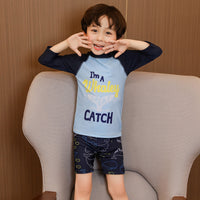 Load image into Gallery viewer, 3 Pieces Set Baby Kid Boys Beach Letters Print T-Shirts Cartoon Shorts And Solid Color Hats Wholesale 220606149
