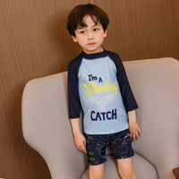 Load image into Gallery viewer, 3 Pieces Set Baby Kid Boys Beach Letters Print T-Shirts Cartoon Shorts And Solid Color Hats Wholesale 220606149
