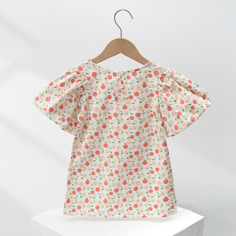 Baby Kid Girls Flower Print Dresses Wholesale 220606160