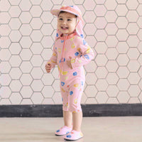 Load image into Gallery viewer, Baby Kid Girls Fruit Print Beach Jumpsuits Swimwears Wholesale 220606172
