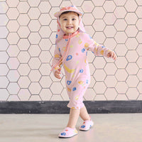 Load image into Gallery viewer, Baby Kid Girls Fruit Print Beach Jumpsuits Swimwears Wholesale 220606172
