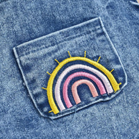 Load image into Gallery viewer, Baby Girls Rainbow Embroidered Rompers And Headwear Wholesale 220606181
