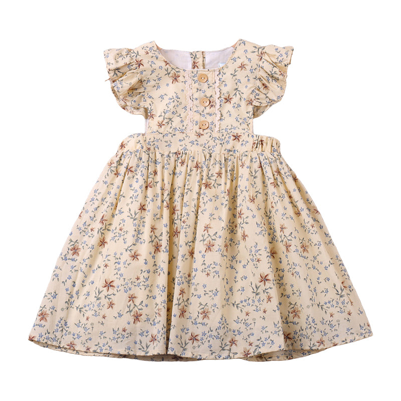 Baby Kid Girls Flower Print Dresses Wholesale 220606182