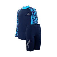 Load image into Gallery viewer, 3 Pieces Set Kid Big Kid Boys Beach Letters Plant Print Tops Shorts And Swimwears And Hats Wholesale 220606194
