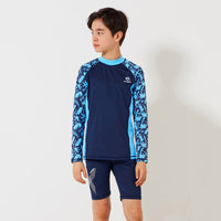 Load image into Gallery viewer, 3 Pieces Set Kid Big Kid Boys Beach Letters Plant Print Tops Shorts And Swimwears And Hats Wholesale 220606194
