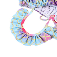 Load image into Gallery viewer, 3 Pieces Set Baby Kid Girls Beach Fish scales Print Tops And Shorts And Hats Swimwears Wholesale 220606200
