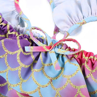 Load image into Gallery viewer, 3 Pieces Set Baby Kid Girls Beach Fish scales Print Tops And Shorts And Hats Swimwears Wholesale 220606200
