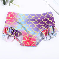 Load image into Gallery viewer, 3 Pieces Set Baby Kid Girls Beach Fish scales Print Tops And Shorts And Hats Swimwears Wholesale 220606200
