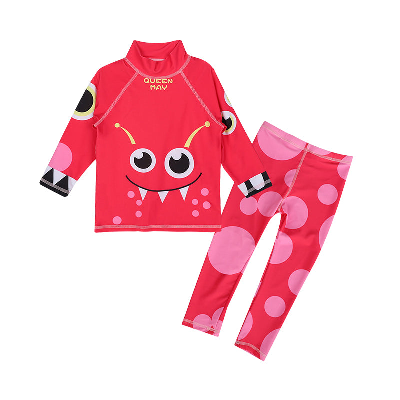 2 Pieces Set Baby Kid Unisex Beach Cartoon Print Tops And Polka dots Pants Wholesale 220606213