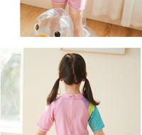 Load image into Gallery viewer, Baby Kid Girls Letters Color-blocking Flamingo Star Unicorn Print Beach Rompers Swimwears Wholesale 220606240

