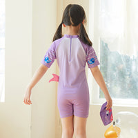 Load image into Gallery viewer, Baby Kid Girls Letters Color-blocking Flamingo Star Unicorn Print Beach Rompers Swimwears Wholesale 220606240

