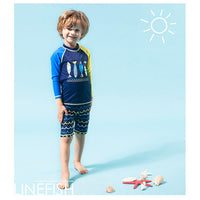 Load image into Gallery viewer, 3 Pieces Set Kid Boys Beach Animals Cartoon Print Tops And Shorts And Hats Swimwears Wholesale 22060625
