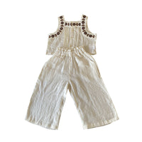 Load image into Gallery viewer, 2 Pieces Set Baby Kid Girls Flower Embroidered Tank Tops And Solid Color Pants Wholesale 220606258
