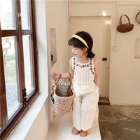 Load image into Gallery viewer, 2 Pieces Set Baby Kid Girls Flower Embroidered Tank Tops And Solid Color Pants Wholesale 220606258
