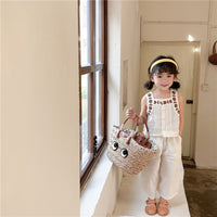 Load image into Gallery viewer, 2 Pieces Set Baby Kid Girls Flower Embroidered Tank Tops And Solid Color Pants Wholesale 220606258
