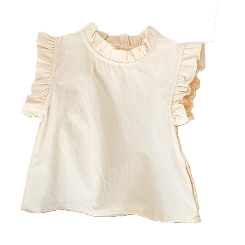 Baby Kid Girls Solid Color Tops Wholesale 220606267