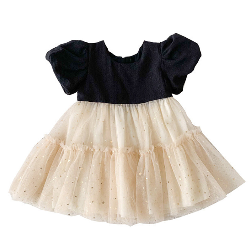 Baby Kid Girls Color-blocking Star Dresses Wholesale 220606273