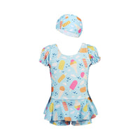 Load image into Gallery viewer, Kid Girls Flower Cartoon Print Beach Rompers Swimwears Wholesale 22060628
