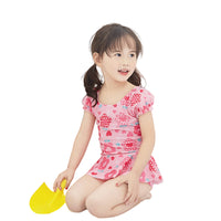 Load image into Gallery viewer, Kid Girls Flower Cartoon Print Beach Rompers Swimwears Wholesale 22060628
