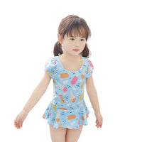 Load image into Gallery viewer, Kid Girls Flower Cartoon Print Beach Rompers Swimwears Wholesale 22060628
