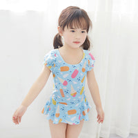 Load image into Gallery viewer, Kid Girls Flower Cartoon Print Beach Rompers Swimwears Wholesale 22060628
