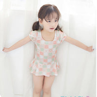 Load image into Gallery viewer, Kid Girls Flower Cartoon Print Beach Rompers Swimwears Wholesale 22060628
