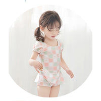 Load image into Gallery viewer, Kid Girls Flower Cartoon Print Beach Rompers Swimwears Wholesale 22060628
