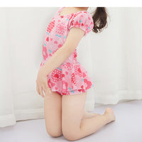 Load image into Gallery viewer, Kid Girls Flower Cartoon Print Beach Rompers Swimwears Wholesale 22060628
