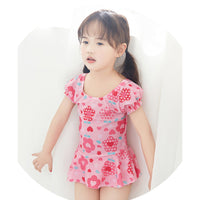 Load image into Gallery viewer, Kid Girls Flower Cartoon Print Beach Rompers Swimwears Wholesale 22060628
