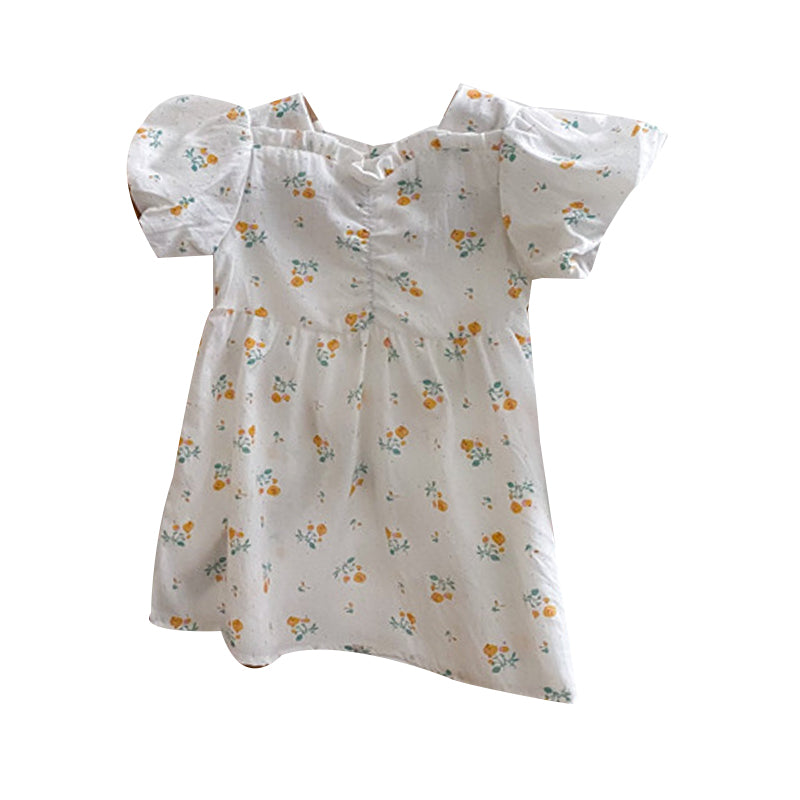 Baby Kid Girls Flower Print Dresses Wholesale 220606283