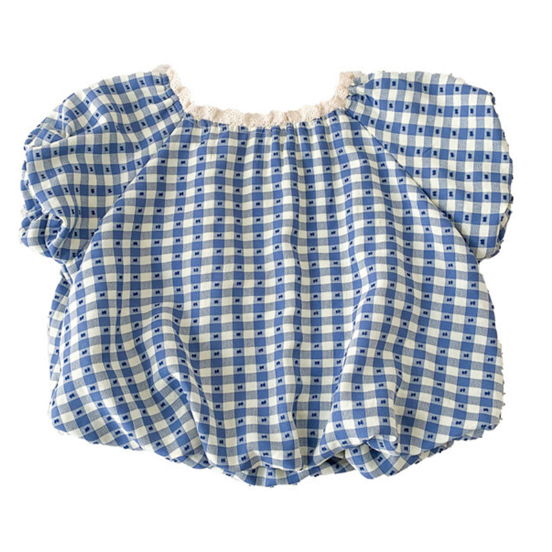 Baby Kid Girls Checked Tops Wholesale 220606297