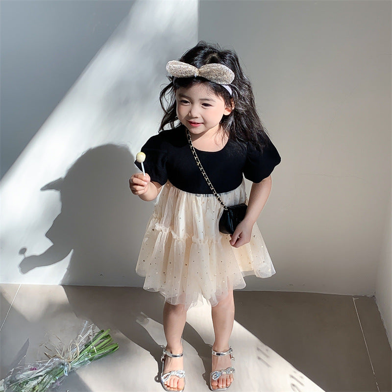 Baby Kid Girls Color-blocking Lace Dresses Wholesale 220606337