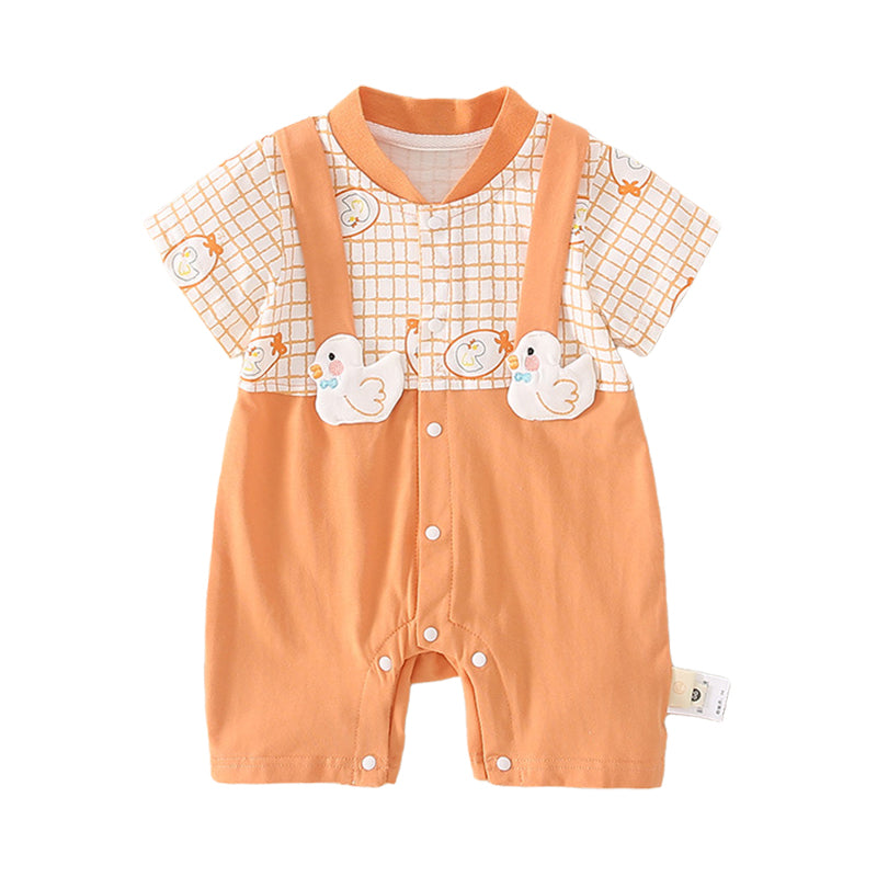 Baby Unisex Checked Animals Jumpsuits Wholesale 220606345