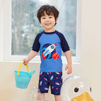 Load image into Gallery viewer, Baby Kid Boys Striped Car Cartoon Print Beach Swimwears Wholesale 220606356
