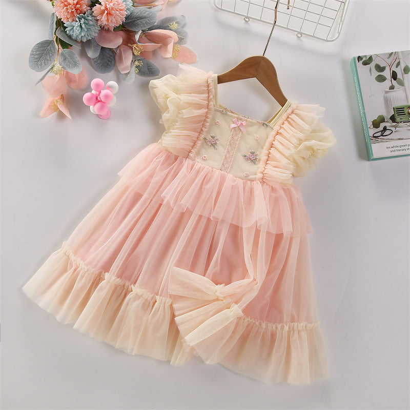Baby Kid Girls Solid Color Dresses Wholesale 220606386