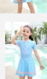 Load image into Gallery viewer, Kid Big Kid Girls Striped Rompers Swimwears And Hats Wholesale 220606417

