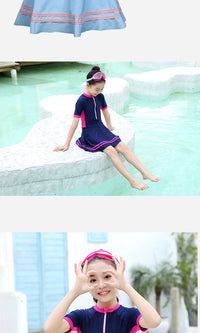 Load image into Gallery viewer, Kid Big Kid Girls Striped Rompers Swimwears And Hats Wholesale 220606417
